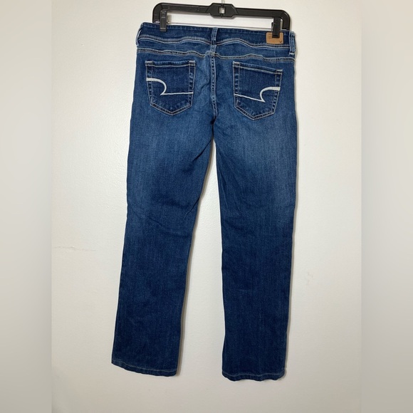 American Eagle Original‎ Boot Jeans Womens 6 Low Rise Long Flare Stretch Denim - Picture 2 of 8